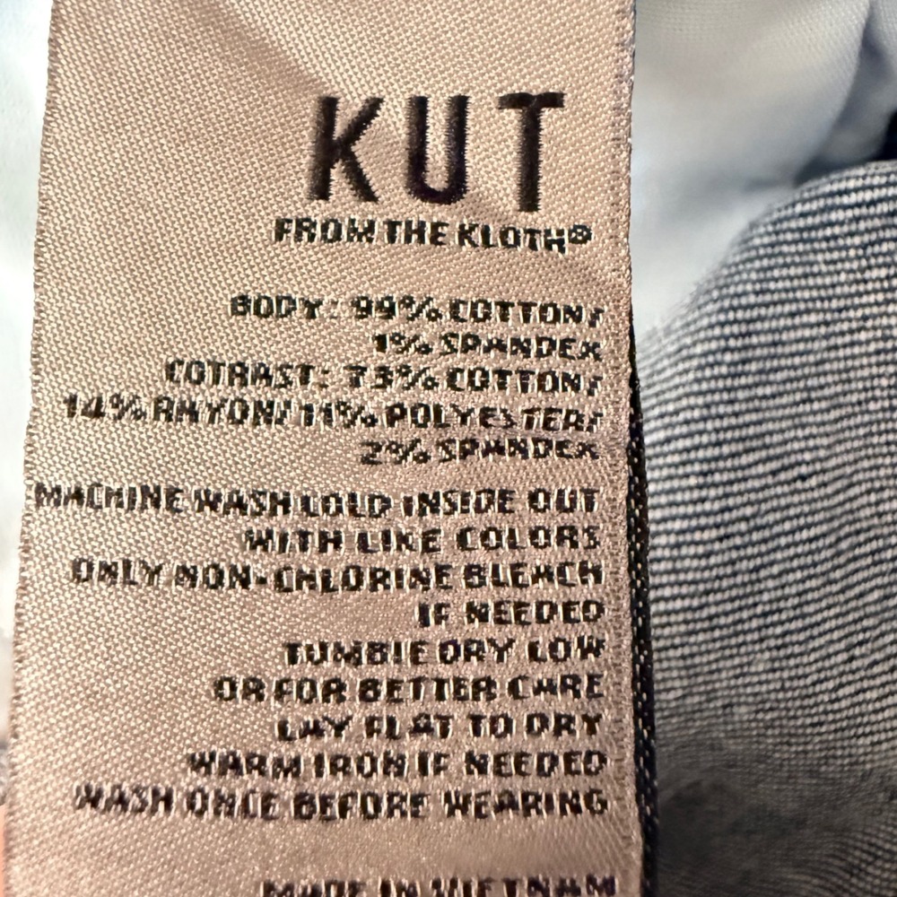 Kut from the Kloth Gidget High Rise Denim Shorts Traveler Blue 12 KS1266MA2 - Picture 12 of 13